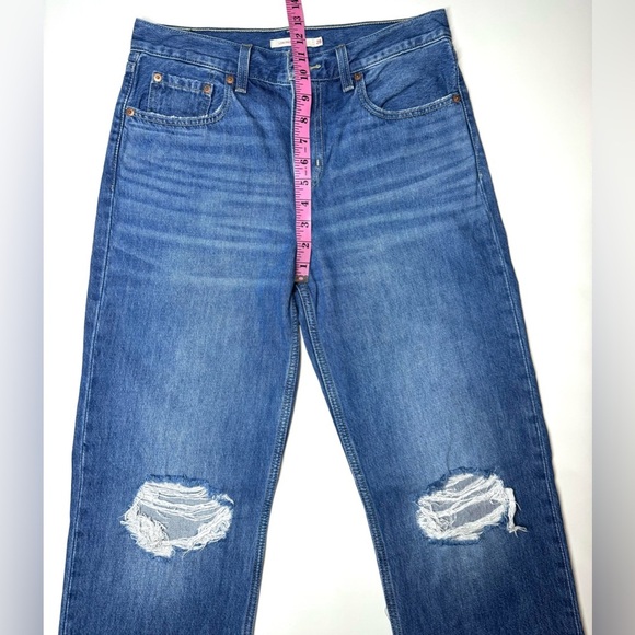 Levis Women’s Low Pro Straight Leg Blue Distressed Jeans Size- 28 - Picture 5 of 10